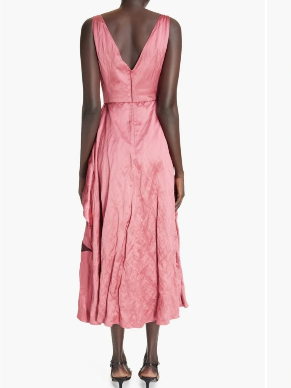 ERDEM Applique Floral Satin Midi Dress - Picture 5 of 16